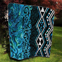 Turquoise Aotearoa Quilt Taniko Motifs With Paua Shell Kowhaiwhai LT14 - Polynesian Pride