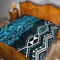 Turquoise Aotearoa Quilt Taniko Motifs With Paua Shell Kowhaiwhai LT14 - Polynesian Pride