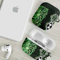 Green Aotearoa AirPods Case Taniko Motifs With Paua Shell Kowhaiwhai - Polynesian Pride