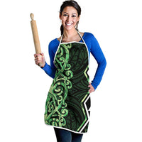 Green Aotearoa Apron Taniko Motifs With Paua Shell Kowhaiwhai - Polynesian Pride
