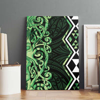 Green Aotearoa Canvas Wall Art Taniko Motifs With Paua Shell Kowhaiwhai