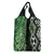 Green Aotearoa Grocery Bag Taniko Motifs With Paua Shell Kowhaiwhai