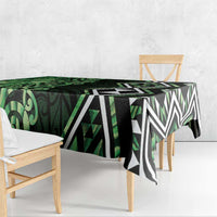 Green Aotearoa Tablecloth Taniko Motifs With Paua Shell Kowhaiwhai