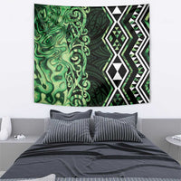 Green Aotearoa Tapestry Taniko Motifs With Paua Shell Kowhaiwhai LT14 - Polynesian Pride