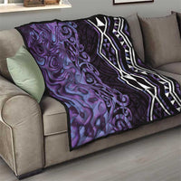 Purple Aotearoa Quilt Taniko Motifs With Paua Shell Kowhaiwhai LT14 - Polynesian Pride