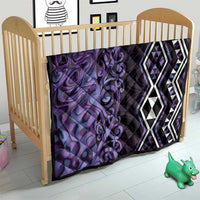 Purple Aotearoa Quilt Taniko Motifs With Paua Shell Kowhaiwhai LT14 - Polynesian Pride