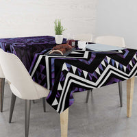 Purple Aotearoa Tablecloth Taniko Motifs With Paua Shell Kowhaiwhai