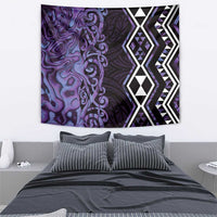 Purple Aotearoa Tapestry Taniko Motifs With Paua Shell Kowhaiwhai LT14 - Polynesian Pride