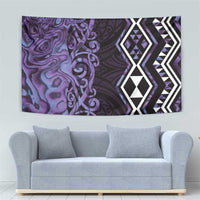 Purple Aotearoa Tapestry Taniko Motifs With Paua Shell Kowhaiwhai LT14 - Polynesian Pride