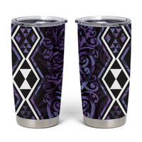 Purple Aotearoa Tumbler Cup Taniko Motifs With Paua Shell Kowhaiwhai