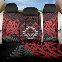 Aotearoa Kiwi Taniko Back Car Seat Cover Silver Fern With Maori Koru Pattern LT14 One Size Red - Polynesian Pride