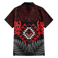 Aotearoa Kiwi Taniko Family Matching Off Shoulder Short Dress and Hawaiian Shirt Silver Fern With Maori Koru Pattern