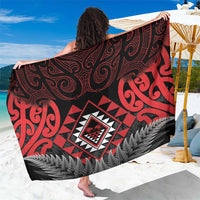 Aotearoa Kiwi Taniko Sarong Silver Fern With Maori Koru Pattern