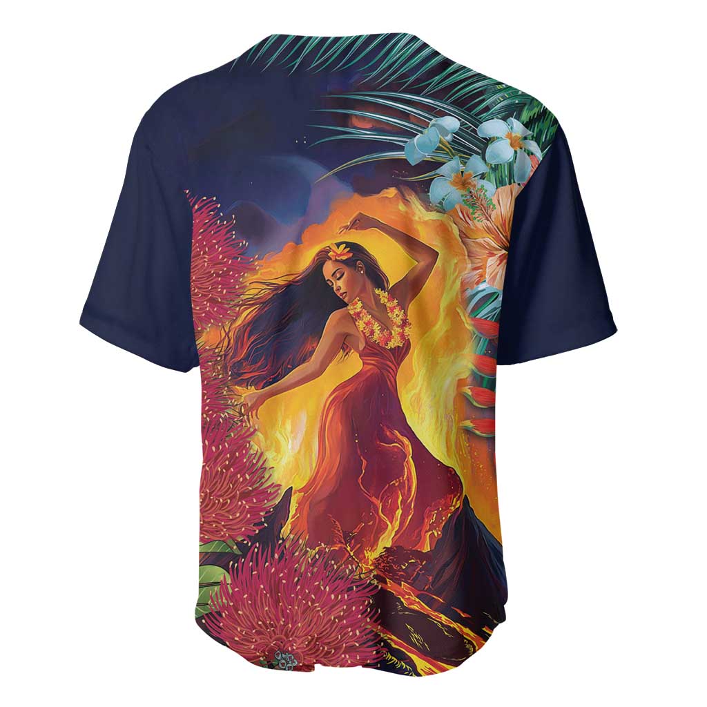 Hawaii Kilauea Big Islands Baseball Jersey Pele Goddess With Tropical Flowers LT14 - Polynesian Pride