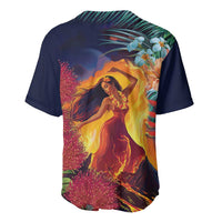 Hawaii Kilauea Big Islands Baseball Jersey Pele Goddess With Tropical Flowers LT14 - Polynesian Pride