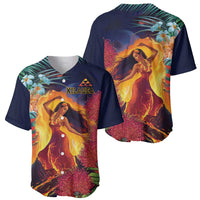 Hawaii Kilauea Big Islands Baseball Jersey Pele Goddess With Tropical Flowers LT14 - Polynesian Pride