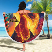 Hawaii Kilauea Big Islands Beach Blanket Pele Goddess With Tropical Flowers
