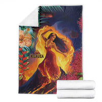 Hawaii Kilauea Big Islands Blanket Pele Goddess With Tropical Flowers
