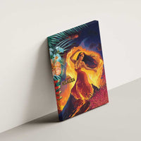 Hawaii Kilauea Big Islands Canvas Wall Art Pele Goddess With Tropical Flowers