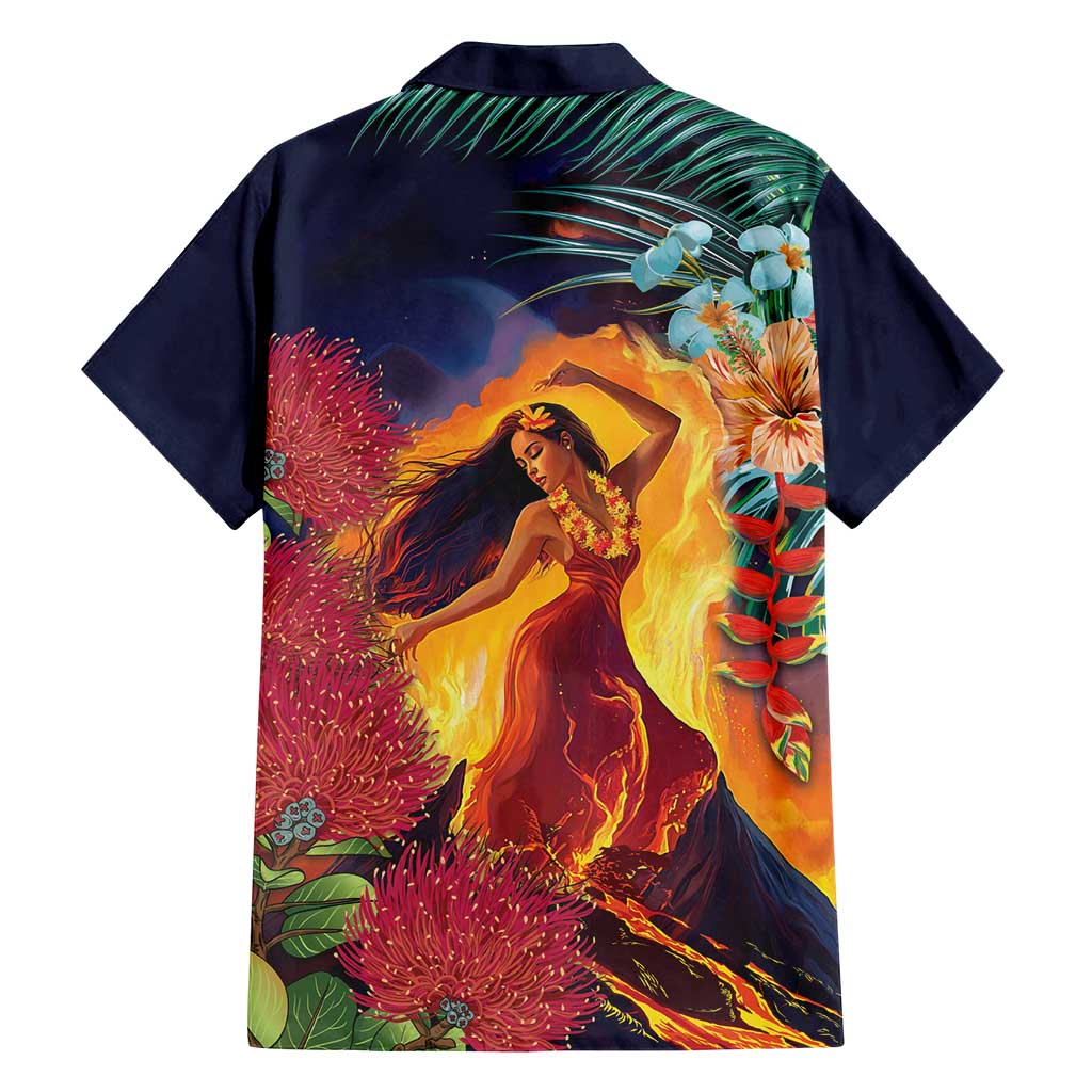 Hawaii Kilauea Big Islands Family Matching Tank Maxi Dress and Hawaiian Shirt Pele Goddess With Tropical Flowers