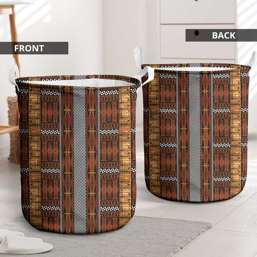 Malo e Lelei Tonga Laundry Basket Tongan Ngatu Tapa Cloth - Polynesian Pride