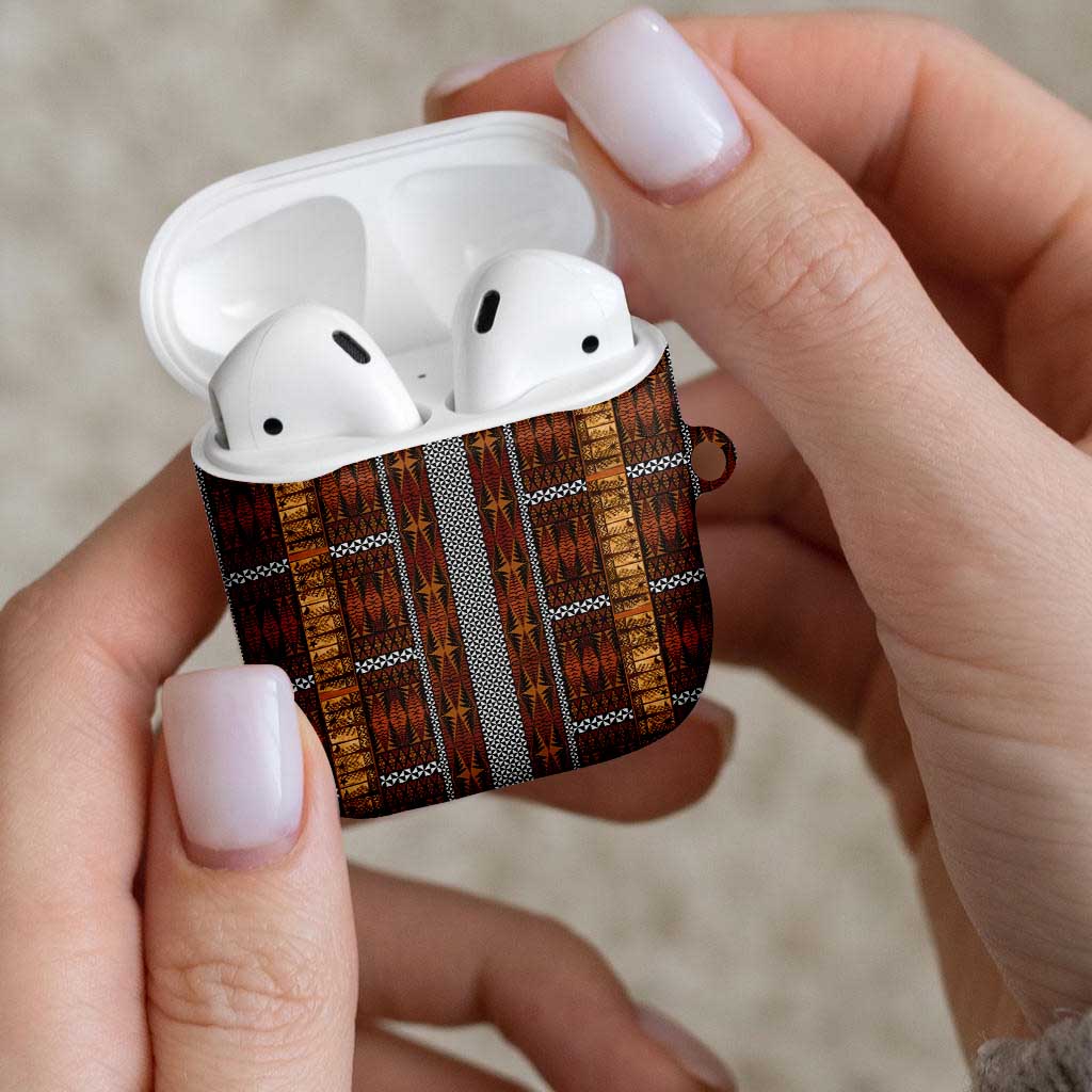 Malo e Lelei Tonga AirPods Case Tongan Ngatu Tapa Cloth LT14 - Polynesian Pride
