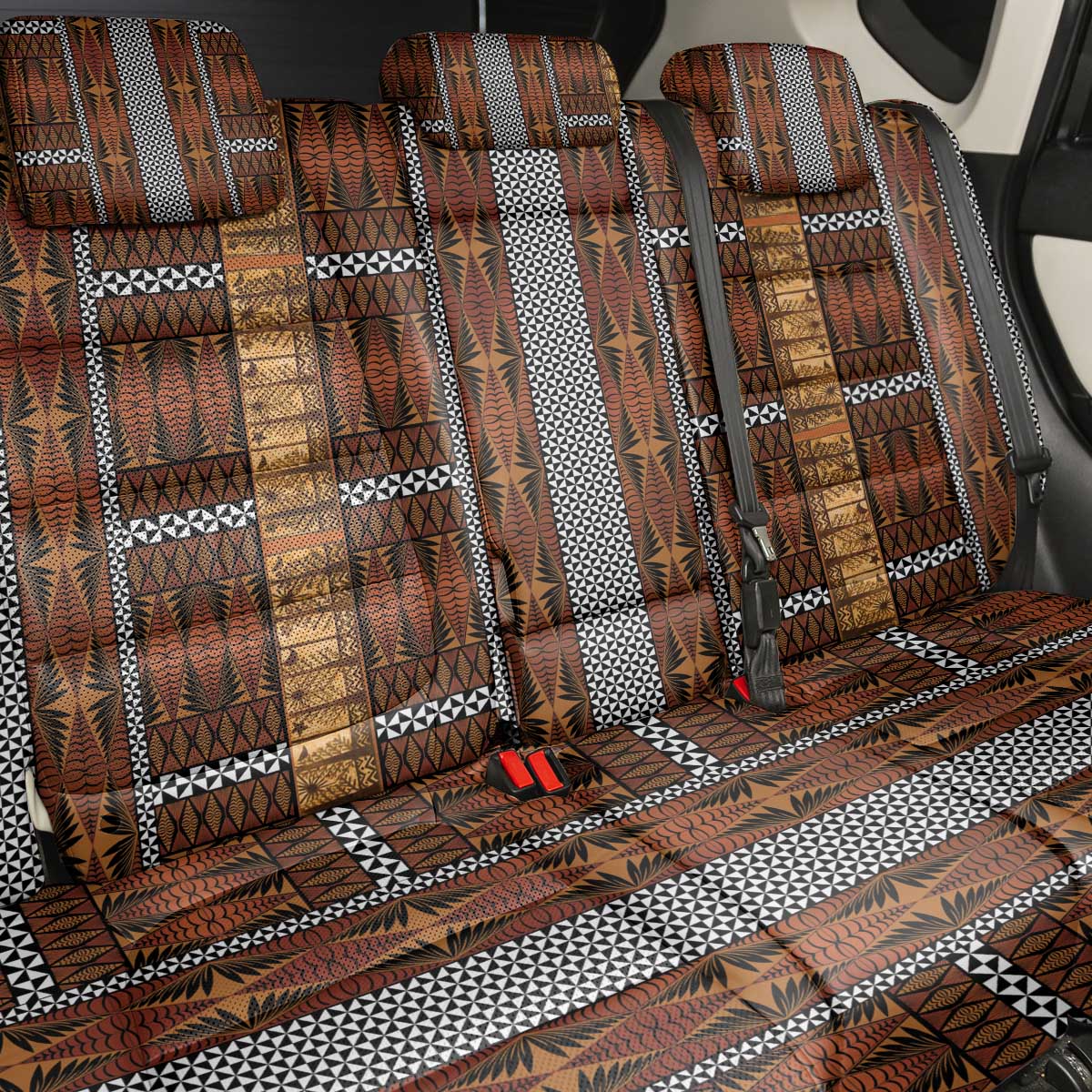 Malo e Lelei Tonga Back Car Seat Cover Tongan Ngatu Tapa Cloth LT14 - Polynesian Pride