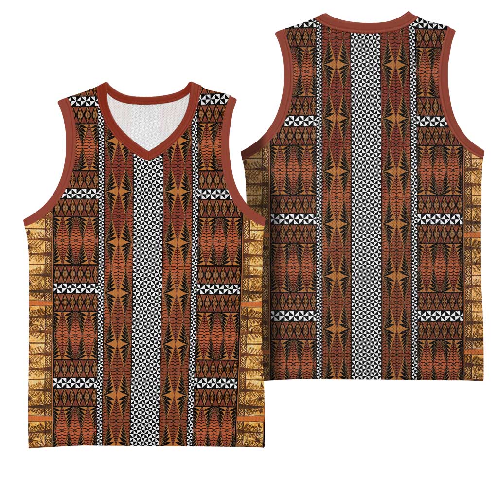 Malo e Lelei Tonga Basketball Jersey Tongan Ngatu Tapa Cloth LT14 - Polynesian Pride