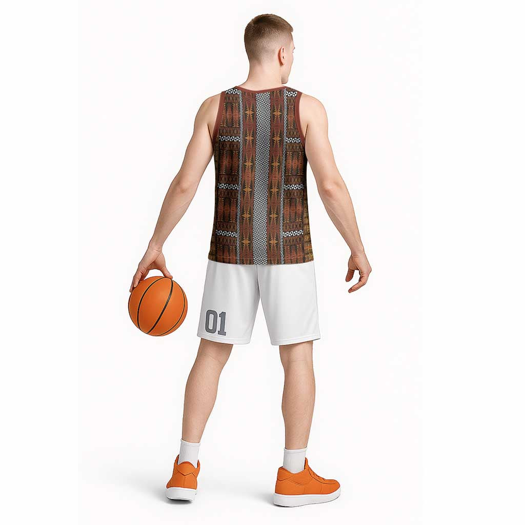 Malo e Lelei Tonga Basketball Jersey Tongan Ngatu Tapa Cloth LT14 - Polynesian Pride