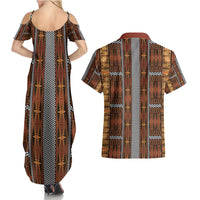 Malo e Lelei Tonga Couples Matching Summer Maxi Dress and Hawaiian Shirt Tongan Ngatu Tapa Cloth LT14 - Polynesian Pride