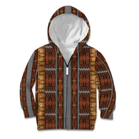 Malo e Lelei Tonga Kid Hoodie Tongan Ngatu Tapa Cloth LT14 Zip Hoodie Orange - Polynesian Pride