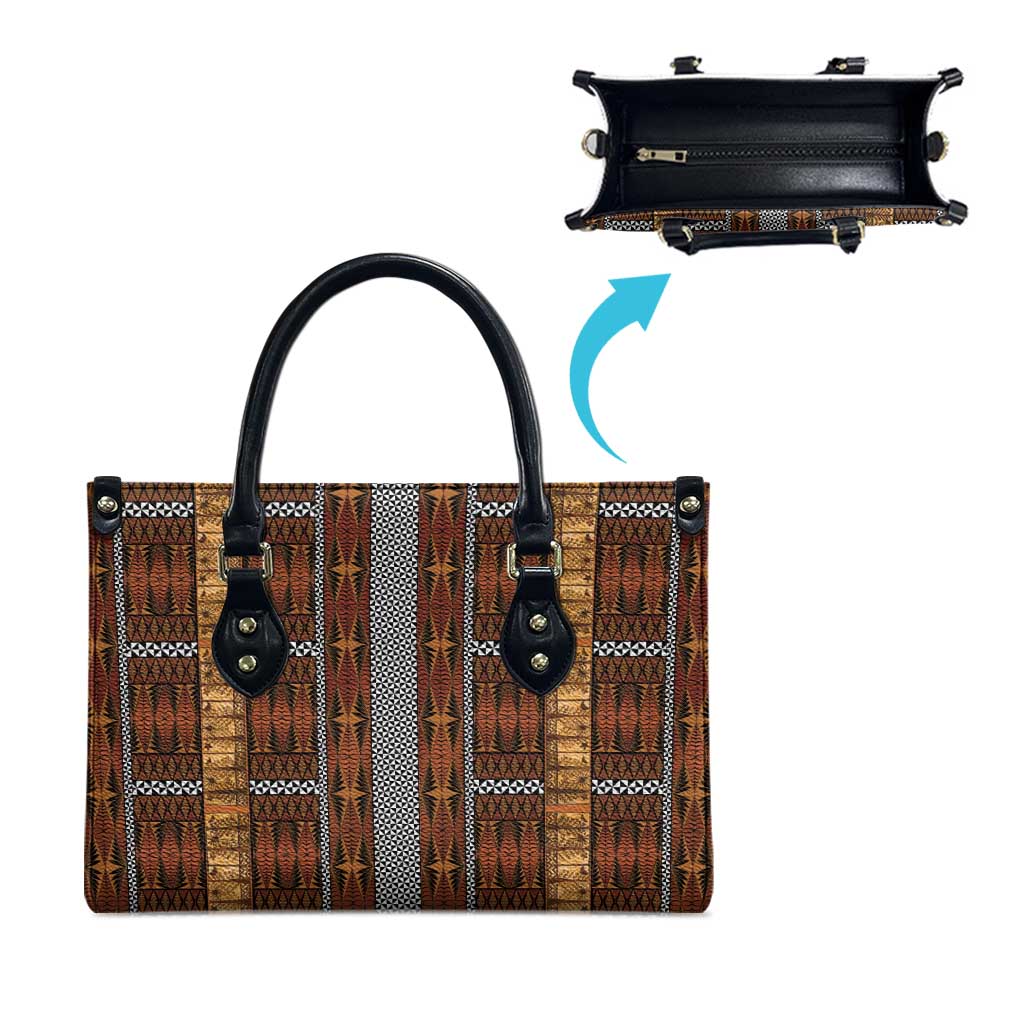 Malo e Lelei Tonga Leather Bag Tongan Ngatu Tapa Cloth LT14 - Polynesian Pride