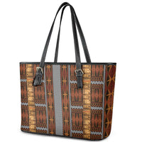 Malo e Lelei Tonga Leather Tote Bag Tongan Ngatu Tapa Cloth LT14 - Polynesian Pride