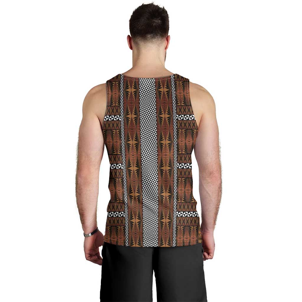 Malo e Lelei Tonga Men Tank Top Tongan Ngatu Tapa Cloth LT14 - Polynesian Pride