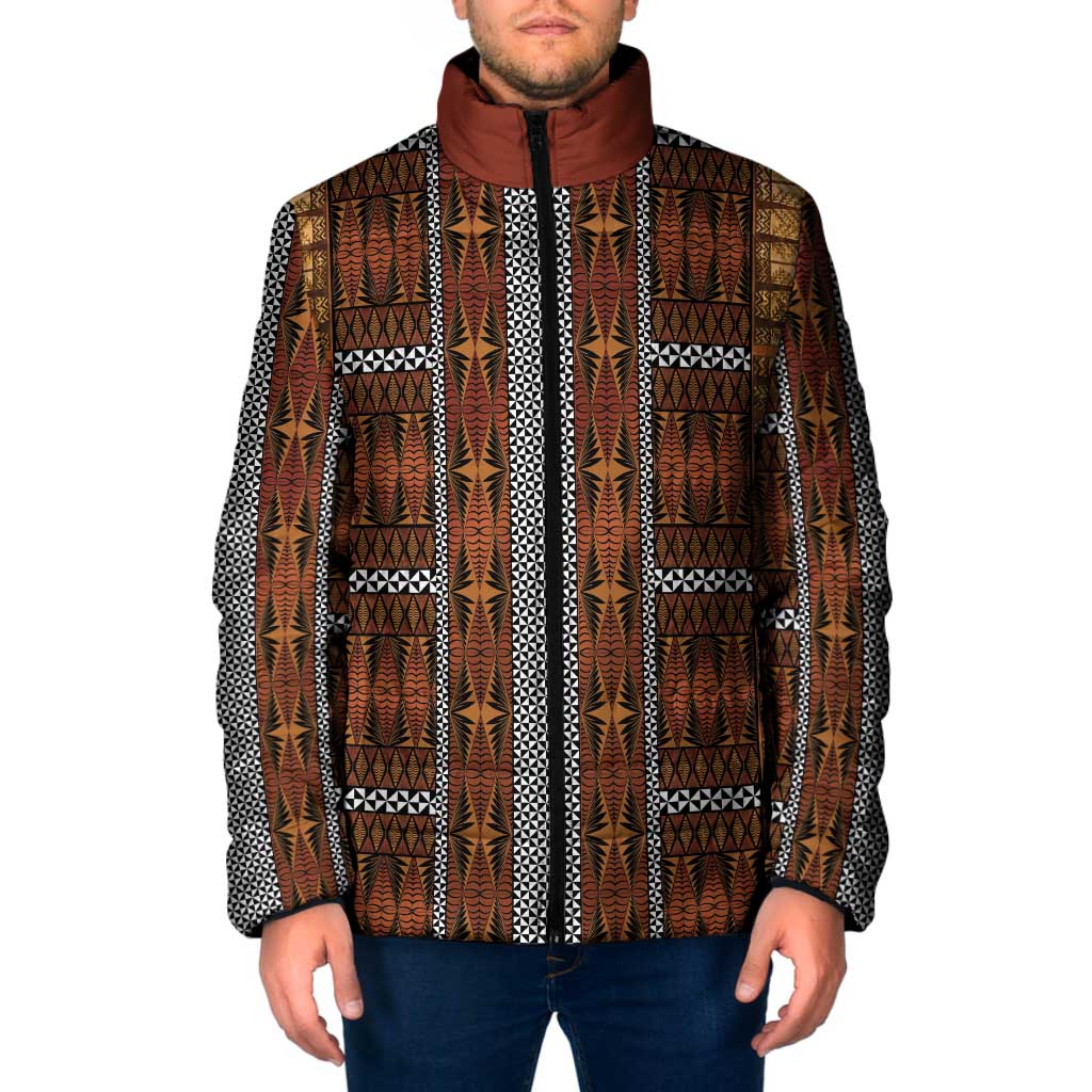 Malo e Lelei Tonga Padded Jacket Tongan Ngatu Tapa Cloth - Polynesian Pride