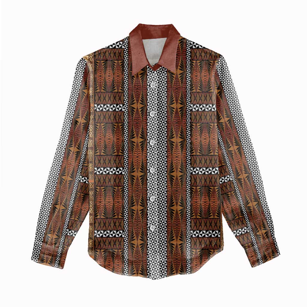 Malo e Lelei Tonga Women Casual Shirt Tongan Ngatu Tapa Cloth LT14 - Polynesian Pride