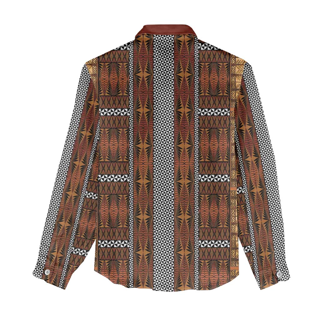 Malo e Lelei Tonga Women Casual Shirt Tongan Ngatu Tapa Cloth LT14 - Polynesian Pride