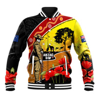 New Zealand And Australia ANZAC Day Baseball Jacket Aboriginal Maori Starring Night Style LT14 Unisex Gold - Polynesian Pride