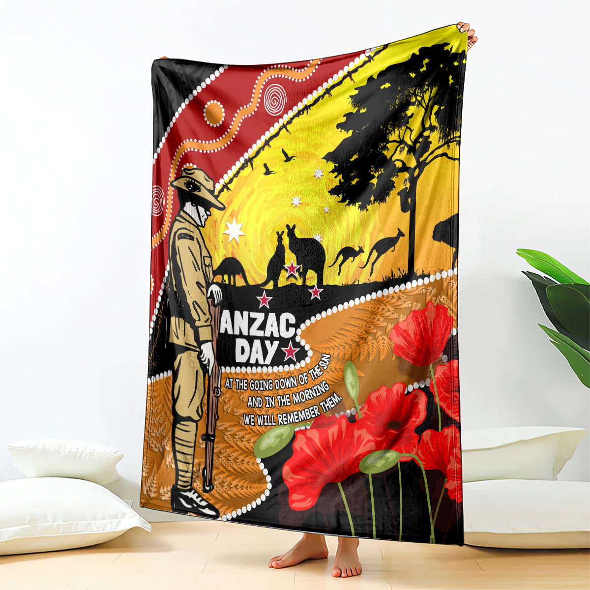 New Zealand And Australia ANZAC Day Blanket Aboriginal Maori Starring Night Style