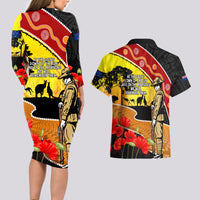 New Zealand And Australia ANZAC Day Couples Matching Long Sleeve Bodycon Dress and Hawaiian Shirt Aboriginal Maori Starring Night Style LT14 - Polynesian Pride