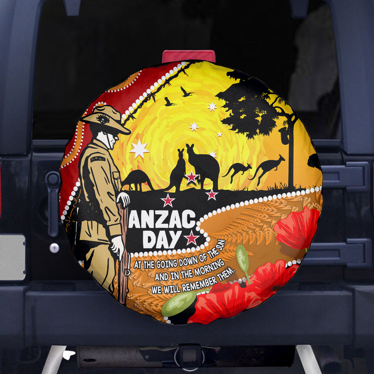 New Zealand And Australia ANZAC Day Spare Tire Cover Aboriginal Maori Starring Night Style LT14 - Polynesian Pride