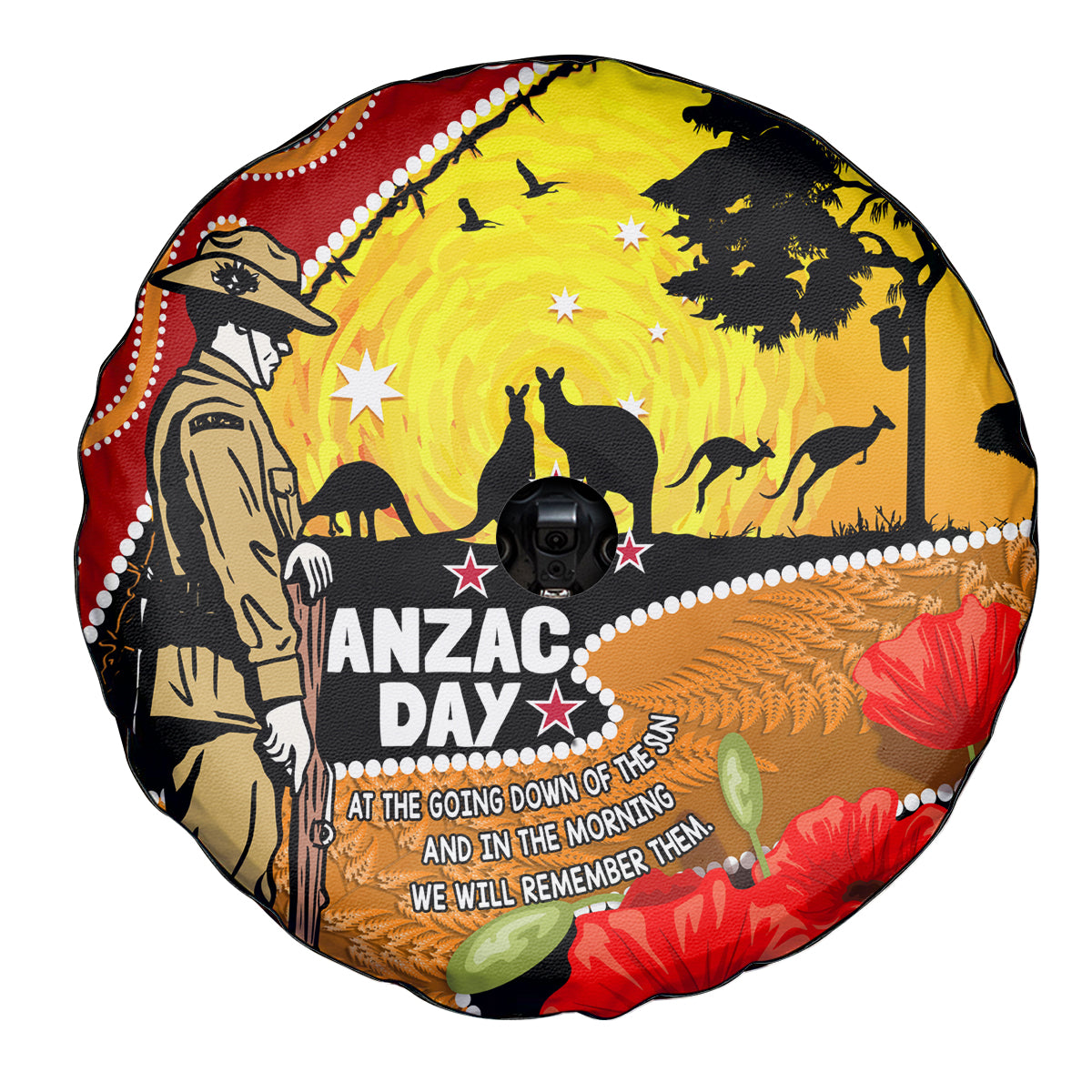 New Zealand And Australia ANZAC Day Spare Tire Cover Aboriginal Maori Starring Night Style LT14 - Polynesian Pride
