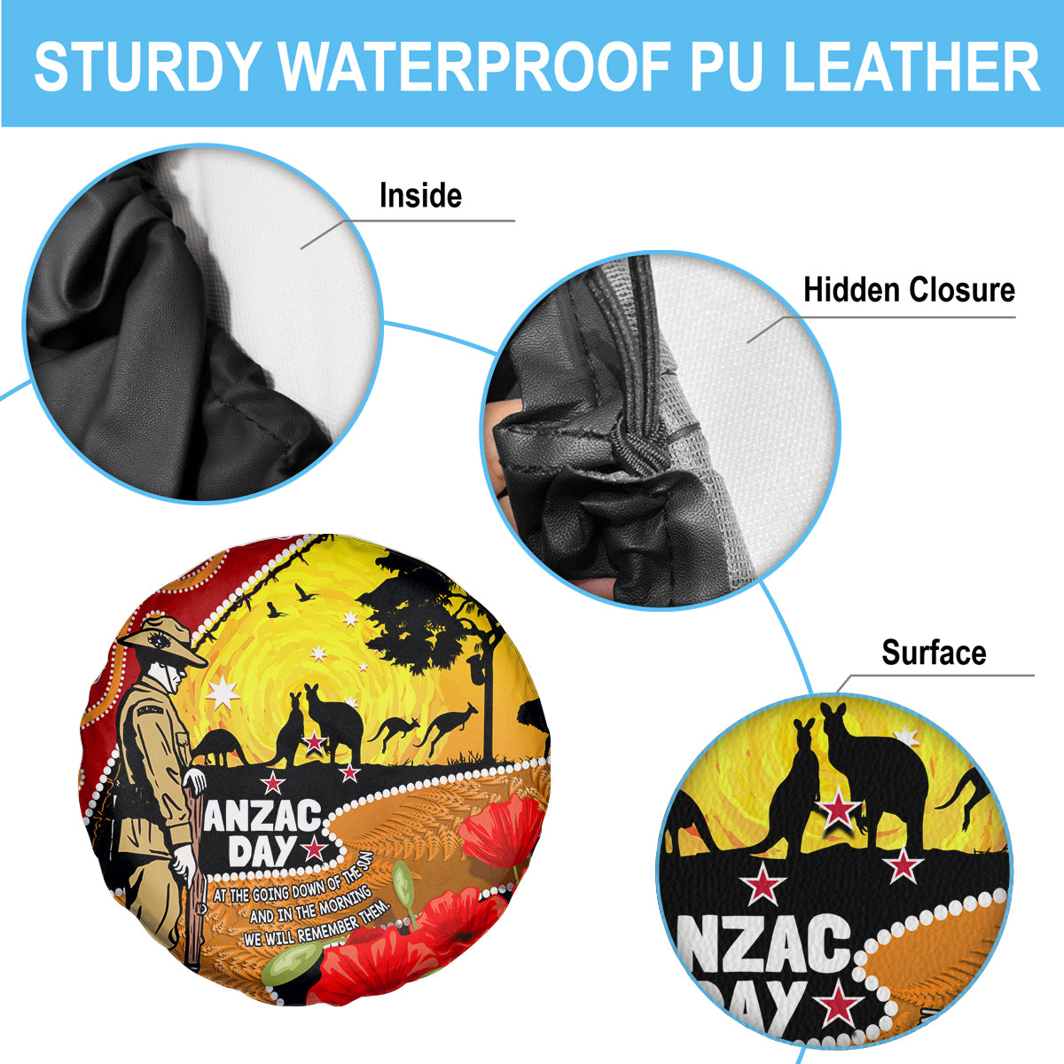 New Zealand And Australia ANZAC Day Spare Tire Cover Aboriginal Maori Starring Night Style LT14 - Polynesian Pride