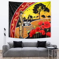New Zealand And Australia ANZAC Day Tapestry Aboriginal Maori Starring Night Style LT14 Gold - Polynesian Pride