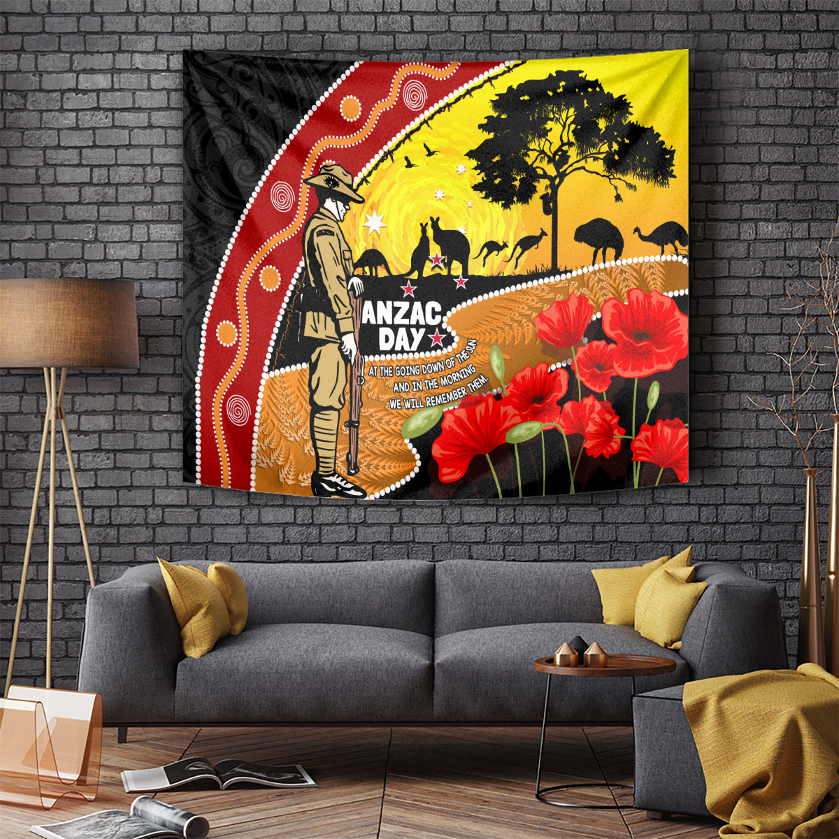 New Zealand And Australia ANZAC Day Tapestry Aboriginal Maori Starring Night Style LT14 - Polynesian Pride