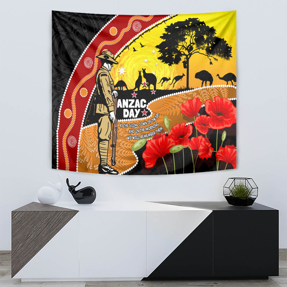 New Zealand And Australia ANZAC Day Tapestry Aboriginal Maori Starring Night Style LT14 - Polynesian Pride