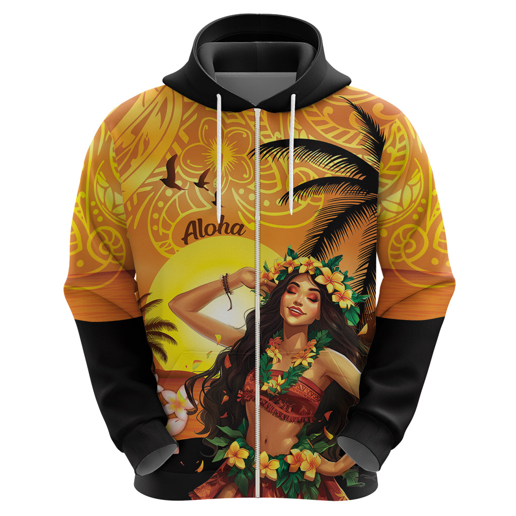 Aloha Hawaii Women's Day Hoodie Hula Girl With Sunset Vibes LT14 - Polynesian Pride