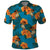 Hawaii Luau Party Polo Shirt Dancing Girl Tropical Flowers LT14 Blue - Polynesian Pride