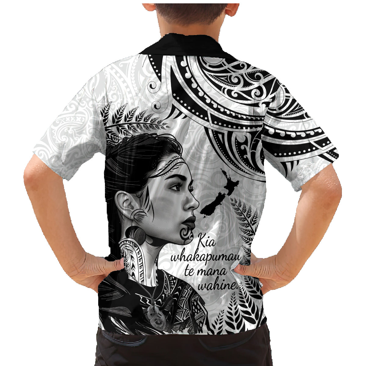 New Zealand Women's Day Family Matching Mermaid Dress and Hawaiian Shirt Aotearoa Kia Whakapumau Te Mana Wahine LT14 - Polynesian Pride