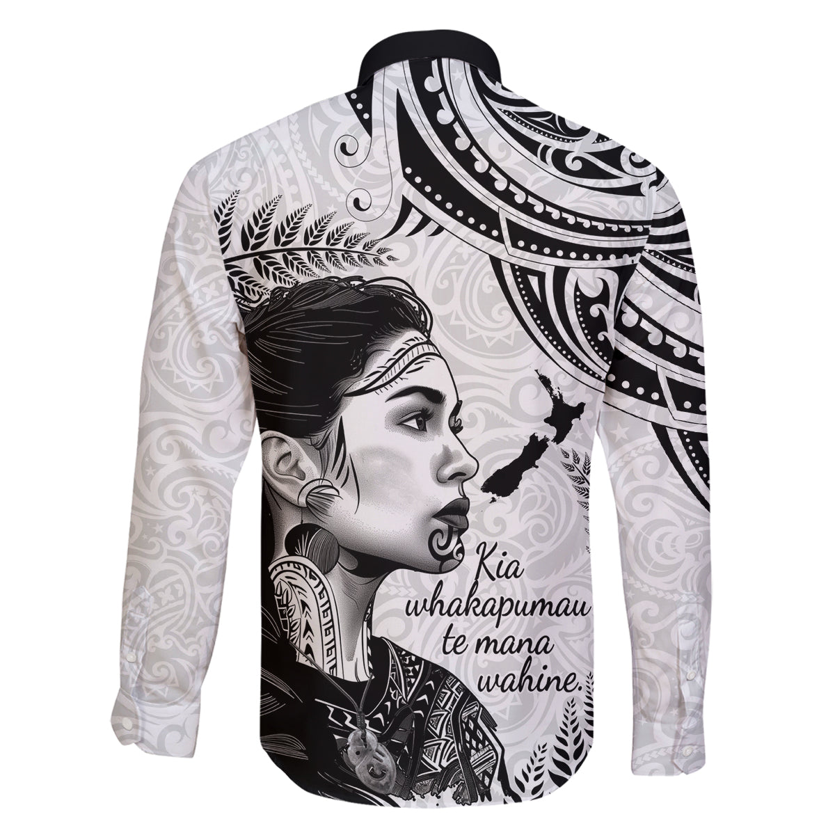 New Zealand Women's Day Family Matching Off Shoulder Long Sleeve Dress and Hawaiian Shirt Aotearoa Kia Whakapumau Te Mana Wahine LT14 - Polynesian Pride
